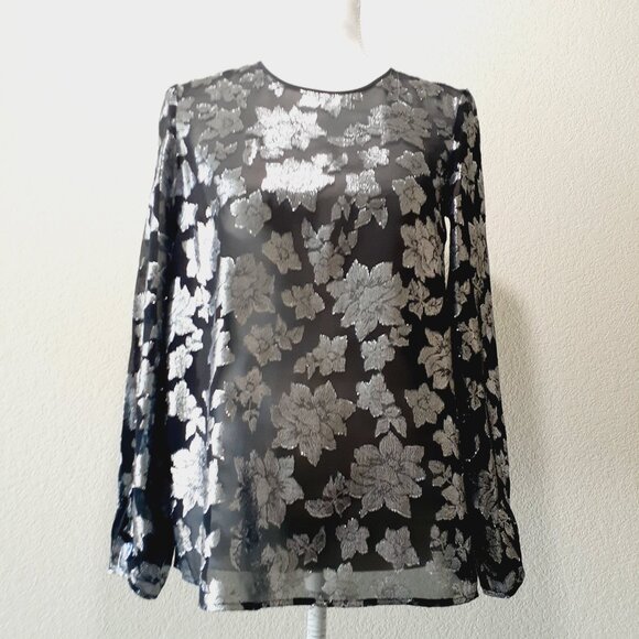 Club Monaco Metallic Print Blouse - Picture 1 of 13
